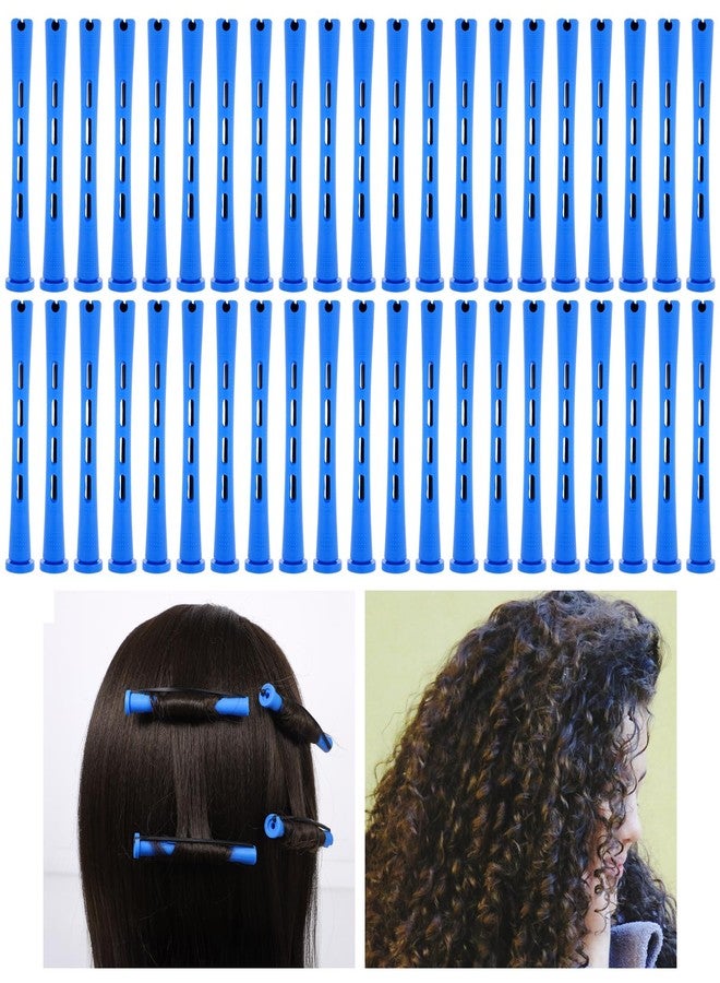 Wanmu 30 Pcs Perm Rods For Short Hair Plastic Cold Wave Rods Hair Curling Rollers Curling Roller Perm Rod Small Hair-Rollers for DIY Styling (Blue, 0.47 Inches) - Image 4